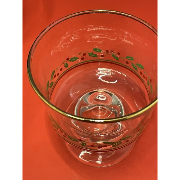 Vintage‎ Libby Christmas Holly/ Berries Footed Sherbet Dessert Glasses Set Of 4 - Picture 5 of 8